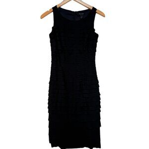 White House Black Market Tiered Sleeveless Dress Size 0 Black